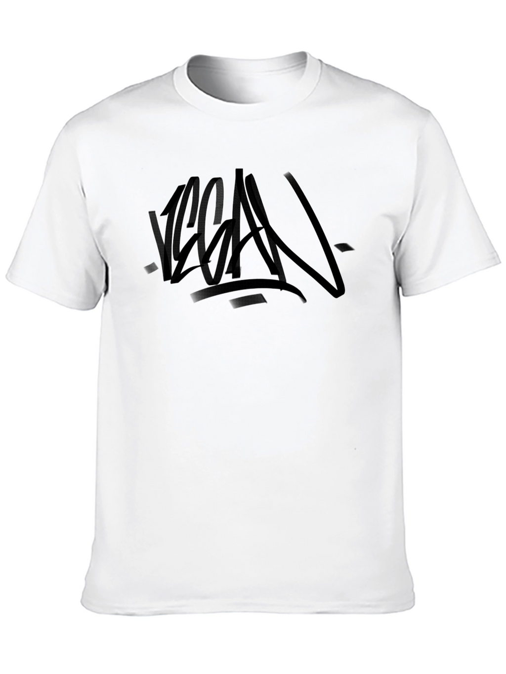 Vegan Graffiti Style Black T-Shirt