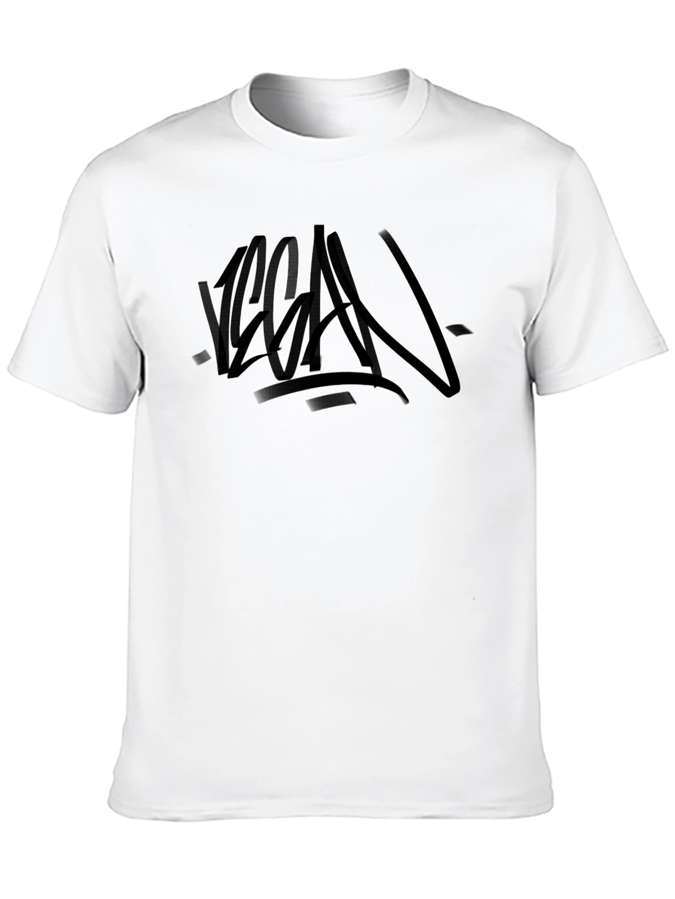 Vegan Graffiti Style Black T-Shirt