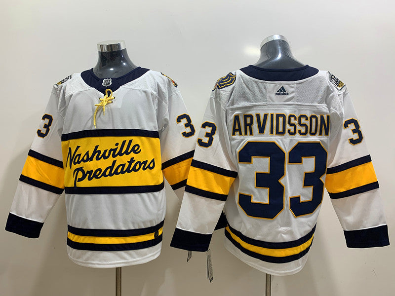 Men's Nashville Predators Viktor Arvidsson #33 White Breakaway Player Jerseys