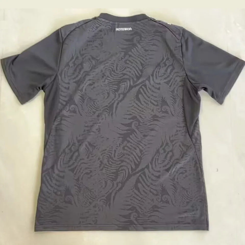 2026/27 New Zealand Away Black Fans Soccer Jersey (Have Right Patch 有右臂章 白底黑字） Detail 1