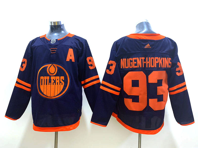 Men's Edmonton Oilers Ryan Nugent-Hopkins #93 Navy Breakaway Player Jerseys