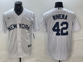 Men's New York Yankees Mariano Rivera #42 White Limited Jerseys