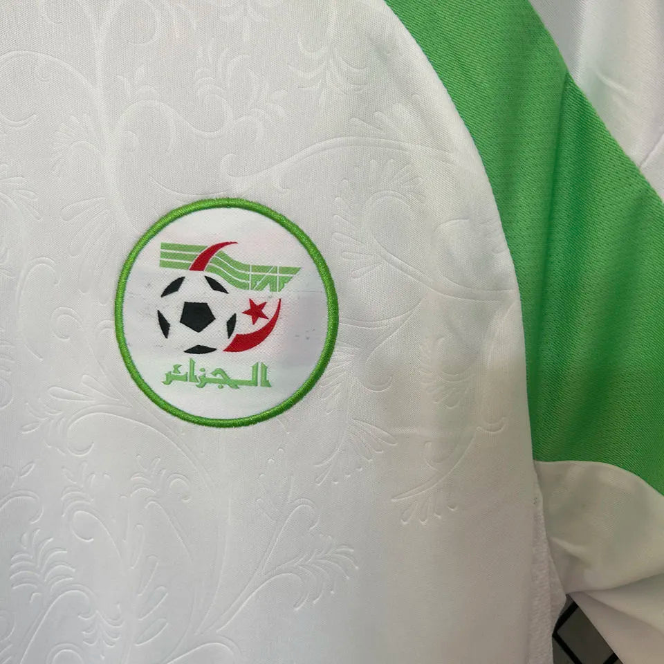 2025 Algeria Home White Fans Soccer Jersey Detail 1
