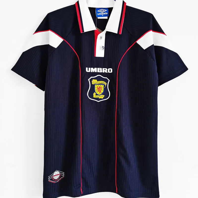 2016 Scotland Home Blue Retro Soccer Jersey Detail 1