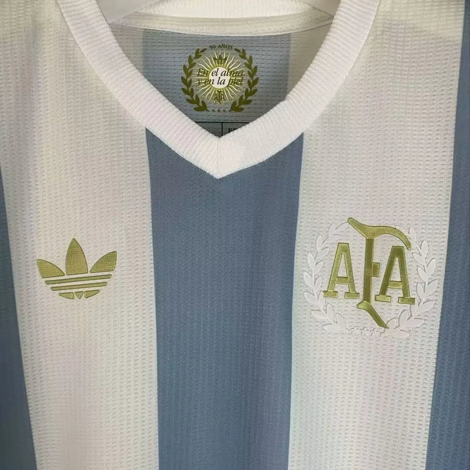 2024/25 Argentina 50th Anniversary Edition Long Sleeve Fans Jersey Detail 1