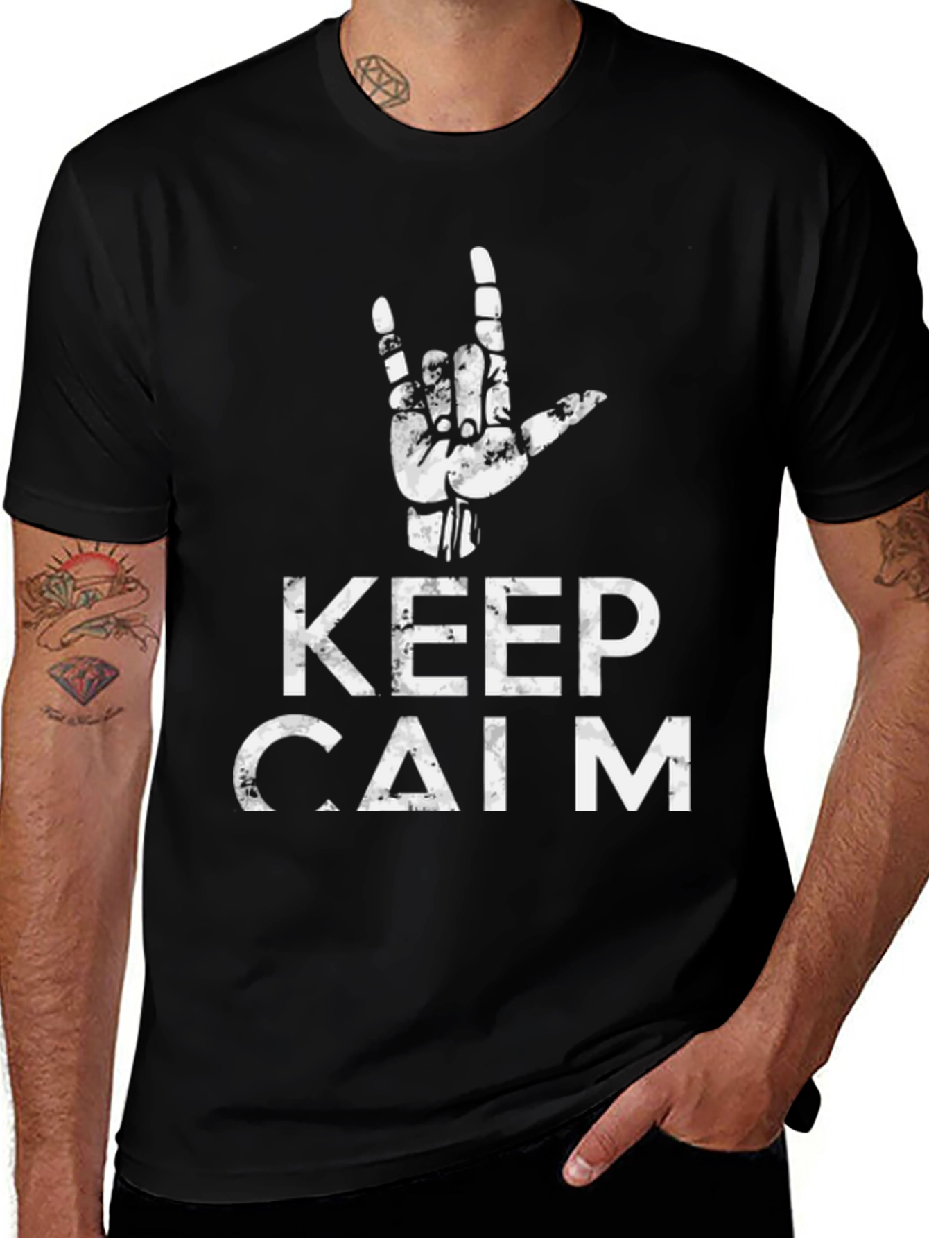 Keep Calm Hand Sign Graphic Tee