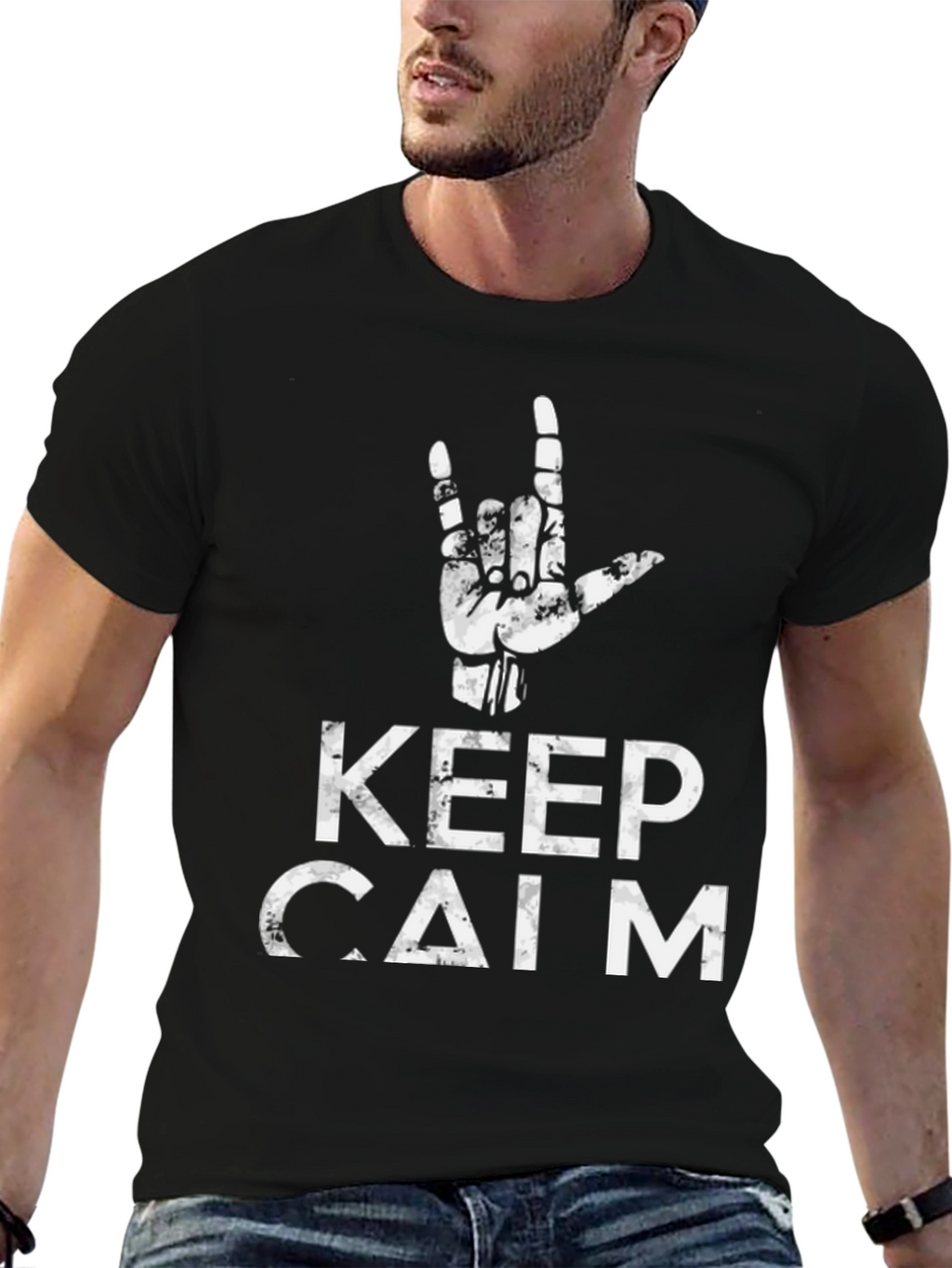 Keep Calm Hand Sign Graphic Tee