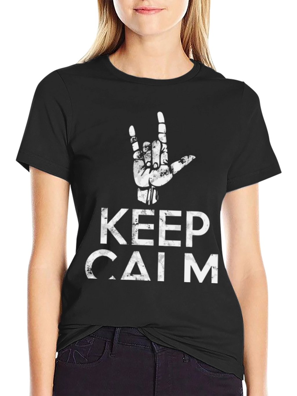 Keep Calm Hand Sign Graphic Tee
