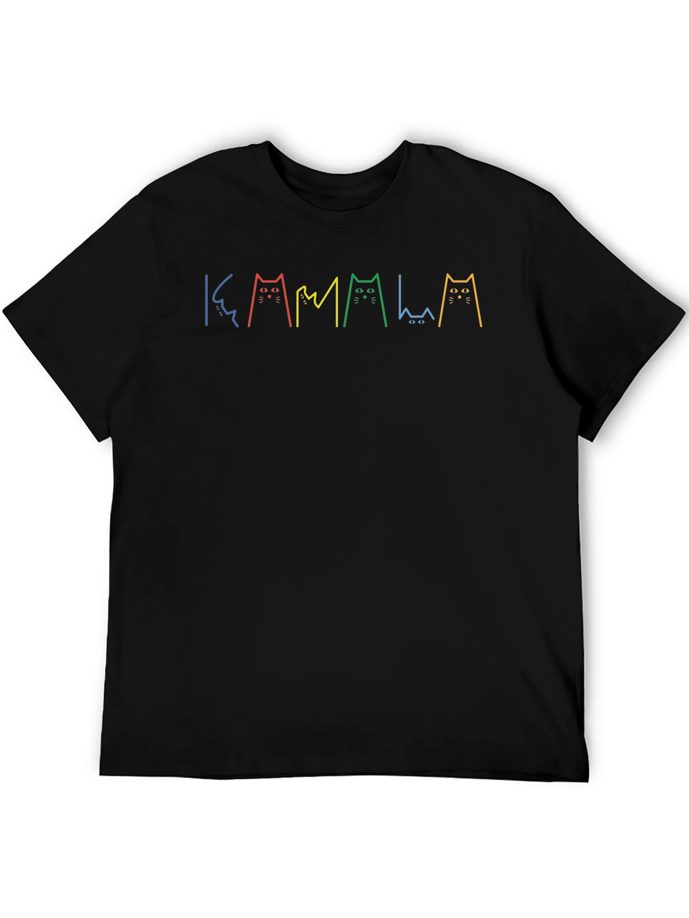Rainbow Cat Letter T-Shirt - Novelty Graphic Tee