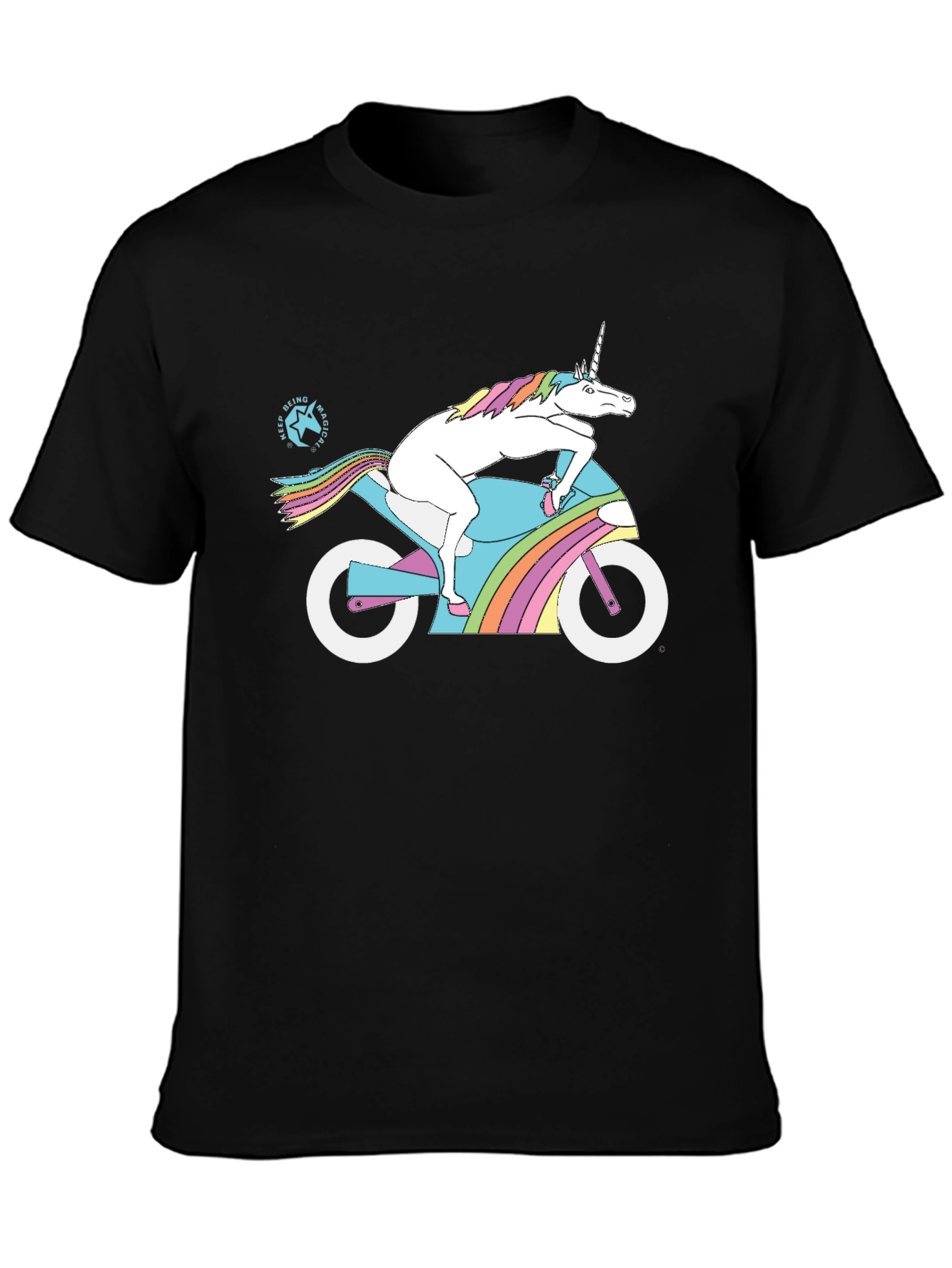Magical Unicorn Motorcycle T-Shirt - Keep Being Magical!