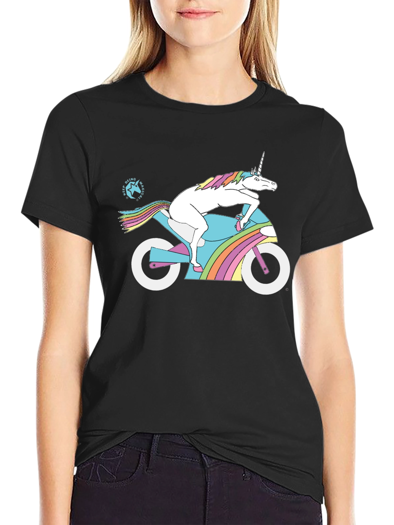 Magical Unicorn Motorcycle T-Shirt - Keep Being Magical!