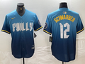 Men's Philadelphia Phillies Kyle Schwarber #12 Blue 2024 City Connect Limited Player Jerseys