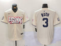 Men's New York Yankees Babe Ruth #3 Cream Limited Player Jerseys