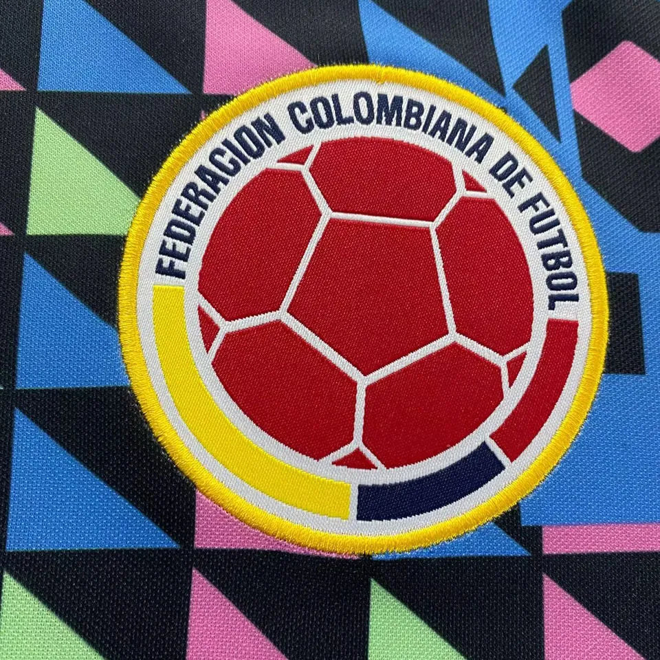 1990 Colombia Goalkeeper Retro Soccer Jersey Detail 2