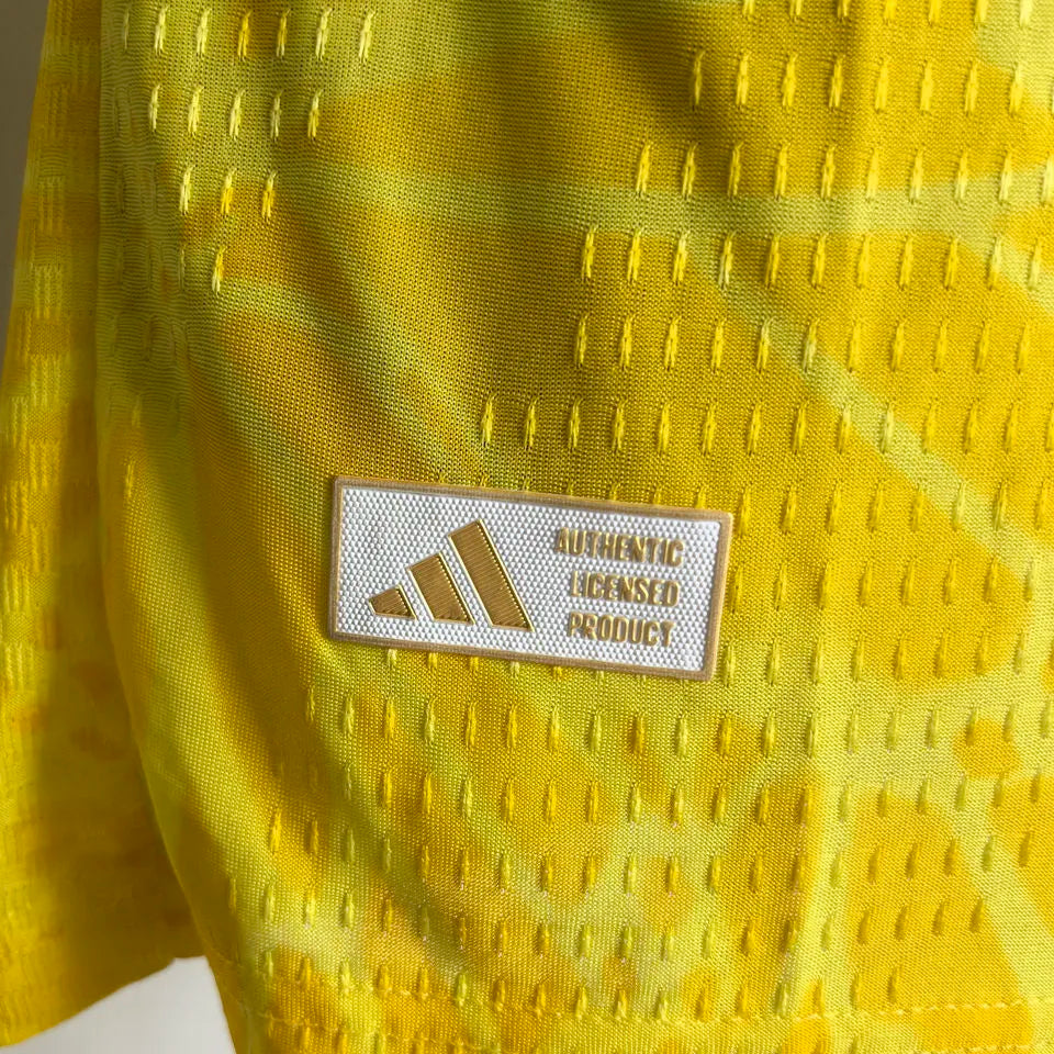 2026/27 Colombia Home Yellow Player Version Long Sleeve Soccer Jersey Detail 4