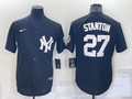 Men's New York Yankees Giancarlo Stanton #27 Black Replica Baseball Jerseys