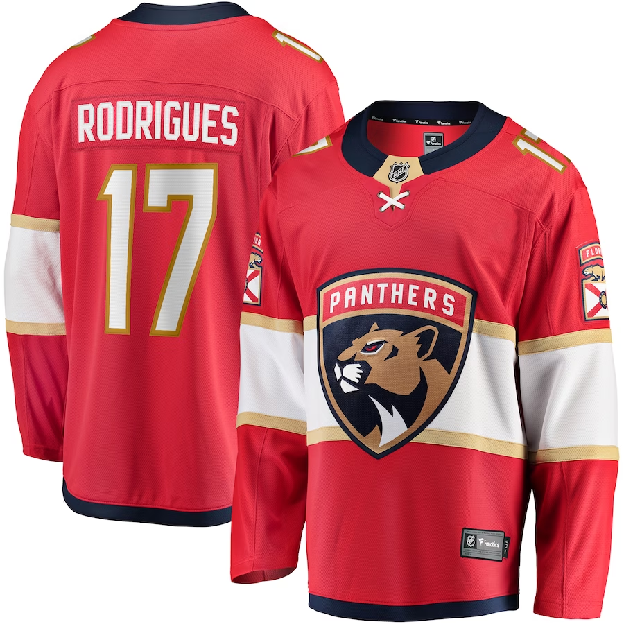 Men's Florida Panthers Evan Rodrigues #17 Red Player Jerseys
