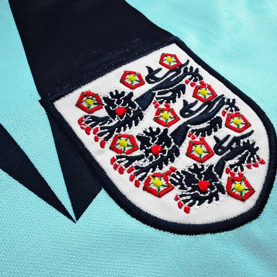 1992 England Third Blue Retro Soccer Jersey Detail 2