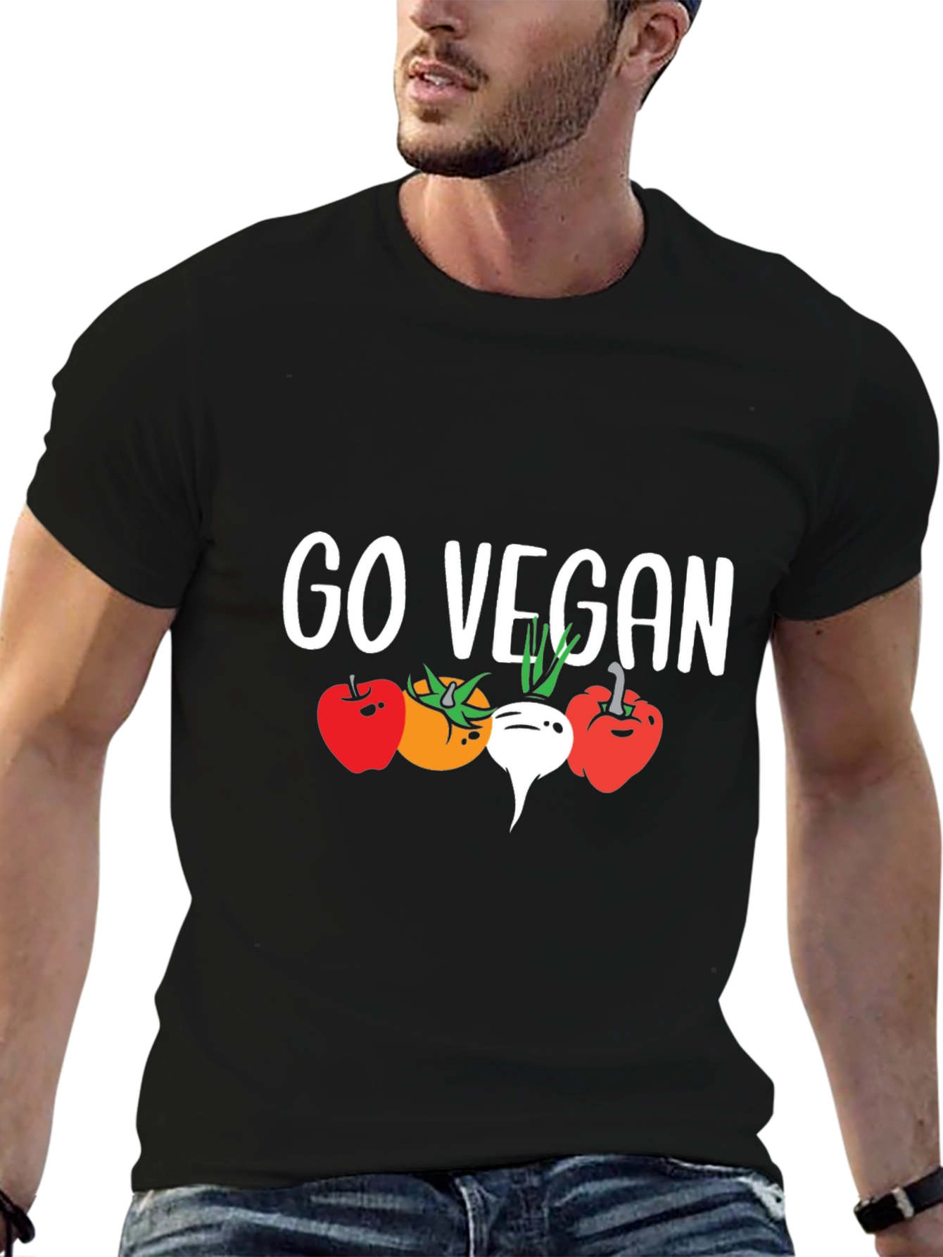Go Vegan T-Shirt - Vegetable Graphic Tee