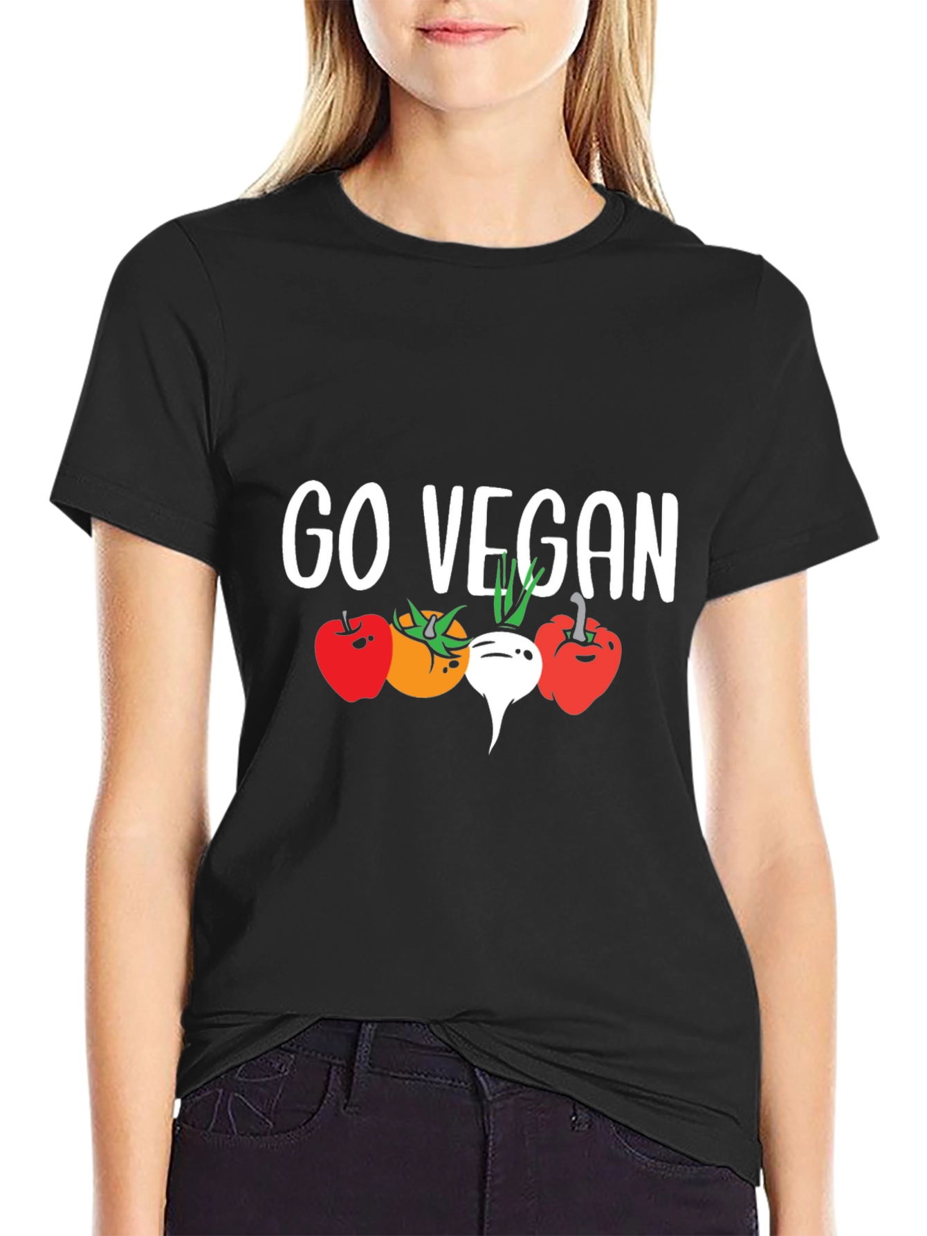 Go Vegan T-Shirt - Vegetable Graphic Tee