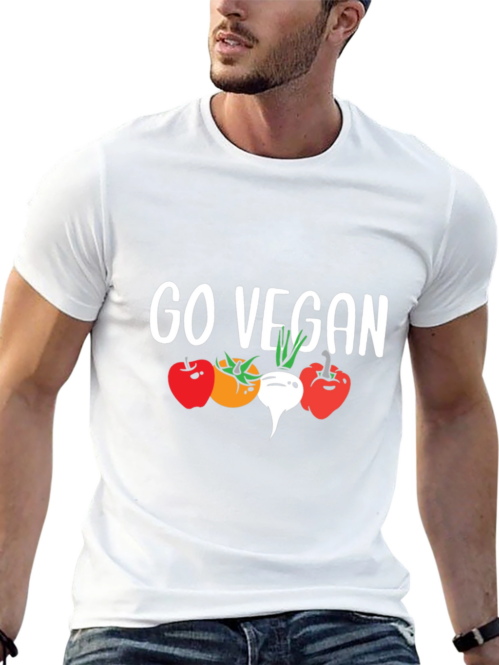 Go Vegan T-Shirt - Vegetable Graphic Tee