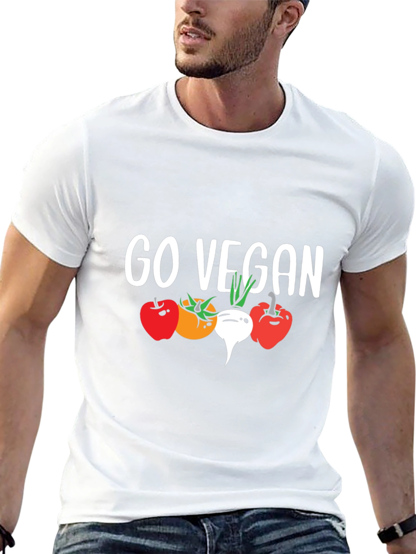 Go Vegan T-Shirt - Vegetable Graphic Tee