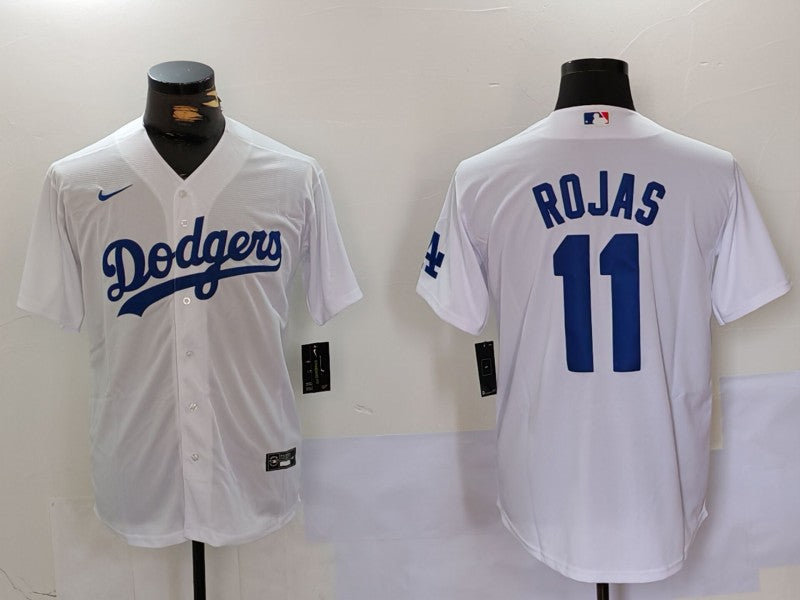 Men's Los Angeles Dodgers Miguel Rojas #11 White Replica Player Jerseys