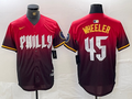 Men's Philadelphia Phillies Zack Wheeler #45 Red 2024 City Connect Limited Player Jerseys