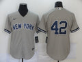 Men's New York Yankees Mariano Rivera #42 Gray Replica Player Name Jerseys