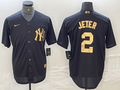 Men's New York Yankees Derek Jeter #2 Black Limited Player Jerseys