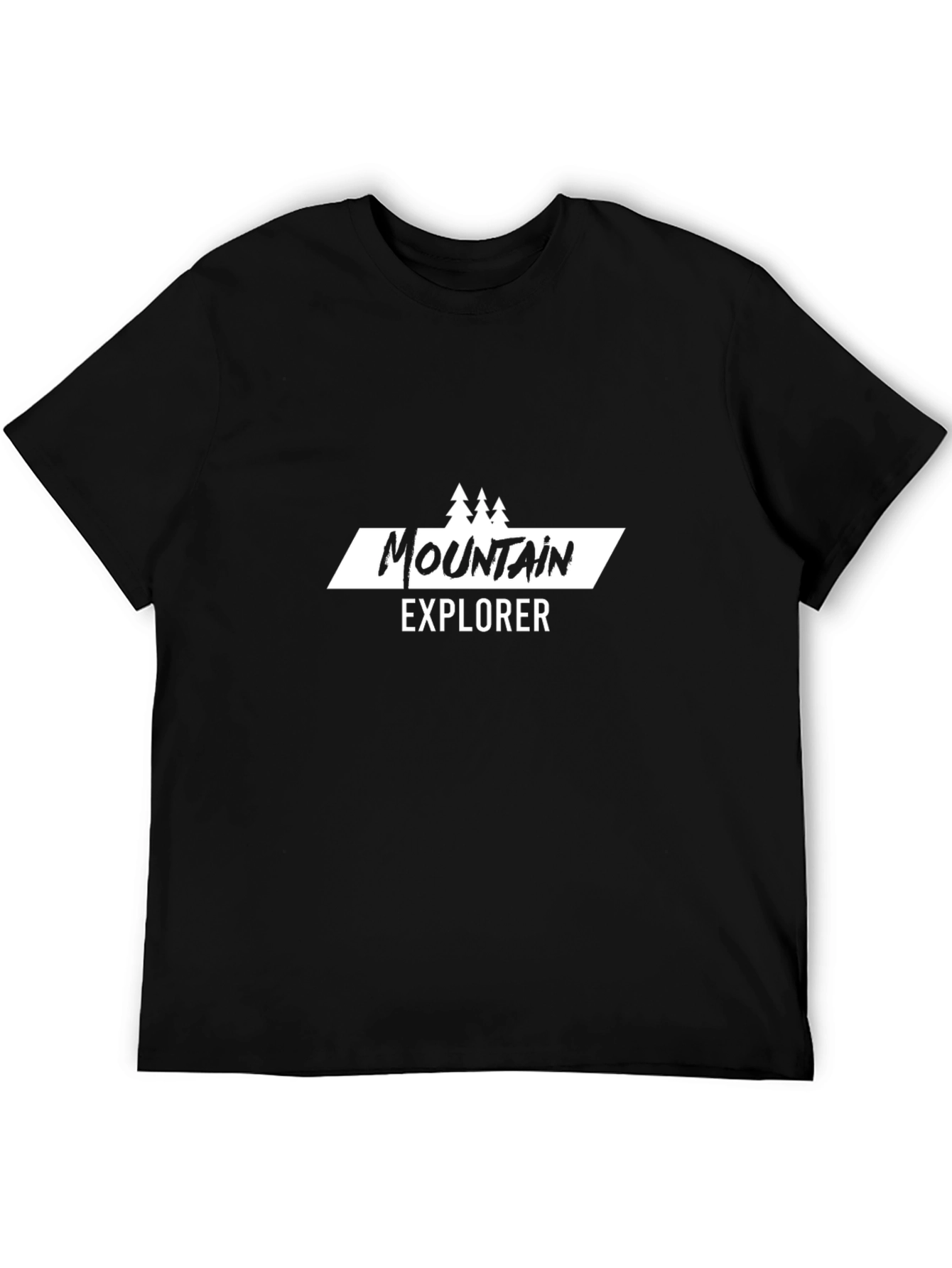 Mountain Explorer Graphic Tee - Black Cotton T-Shirt