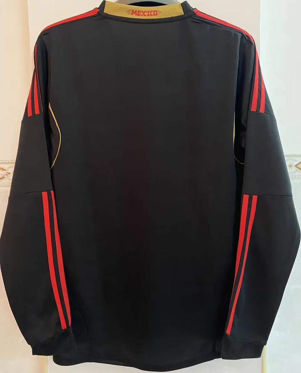 2011/12 Mexico Away Black Retro Long Sleeve Jersey Back