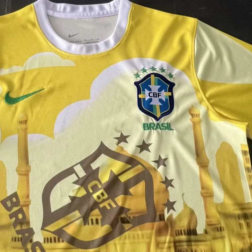 2024/25 Brazil Special Edition Yellow Fans Jersey Detail 1