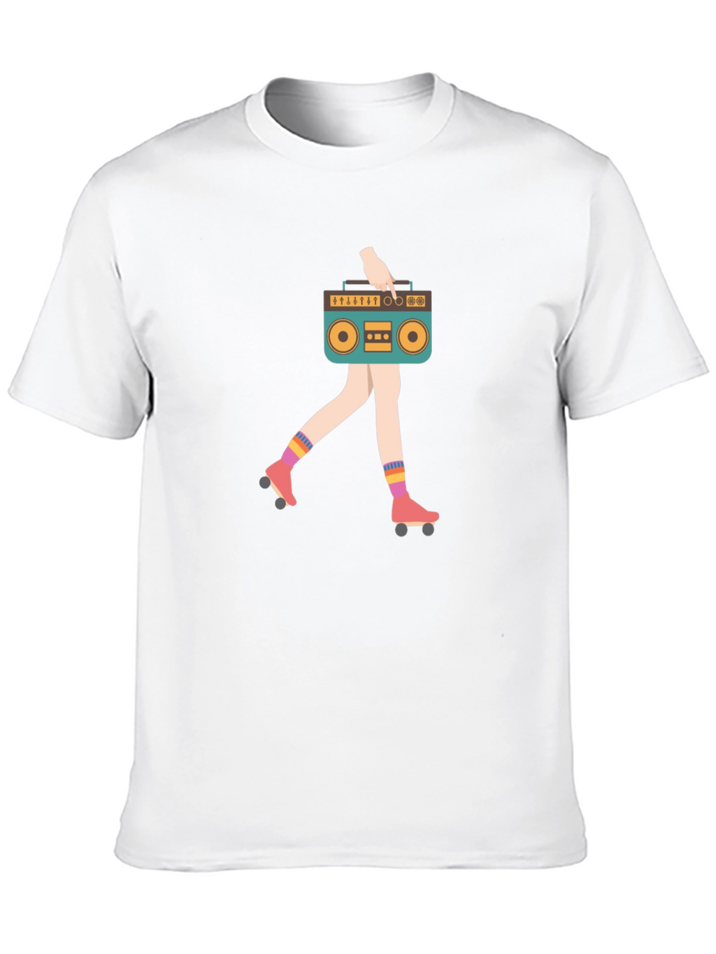 Retro Boombox Roller Skate T-Shirt