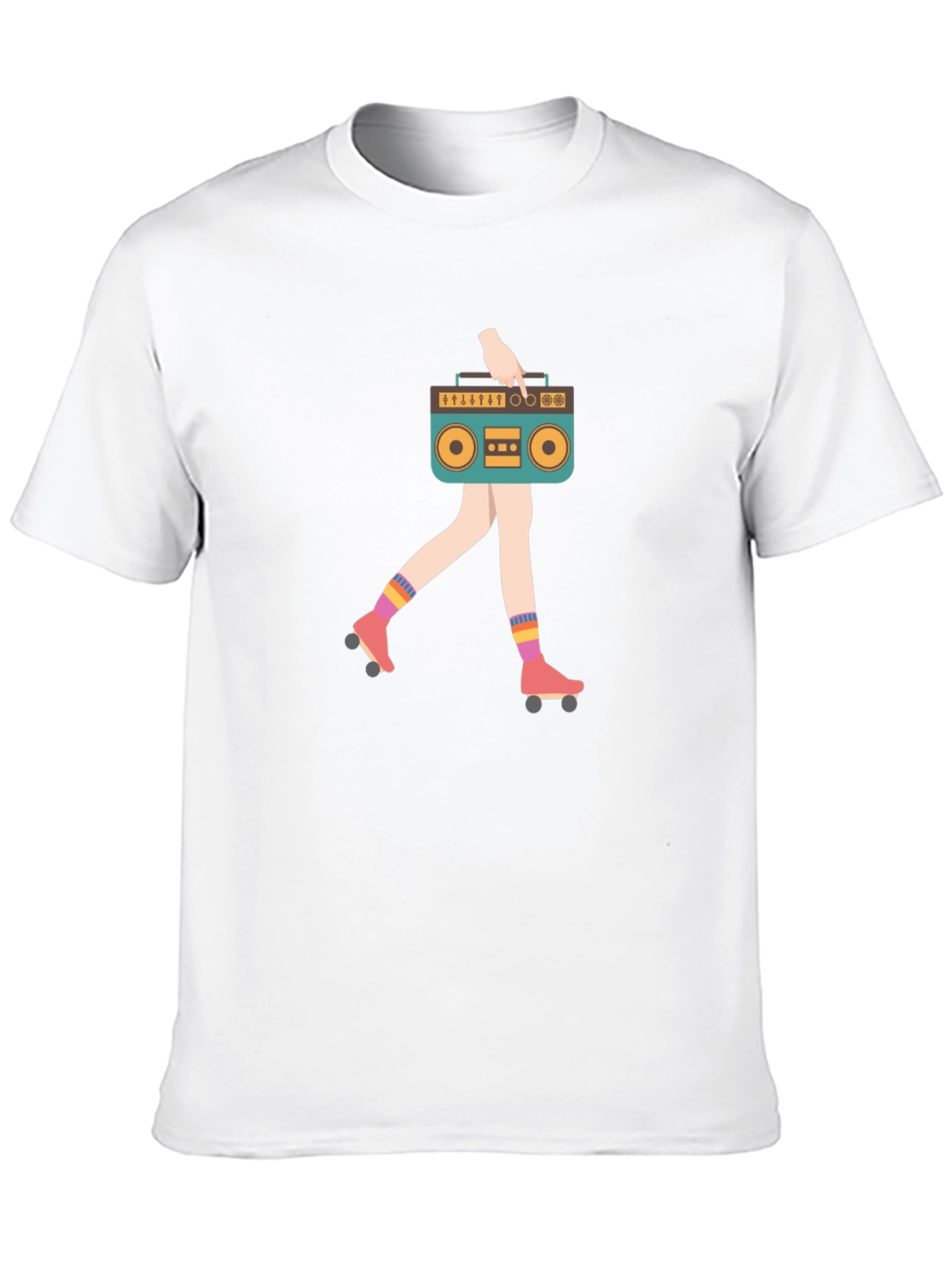 Retro Boombox Roller Skate T-Shirt