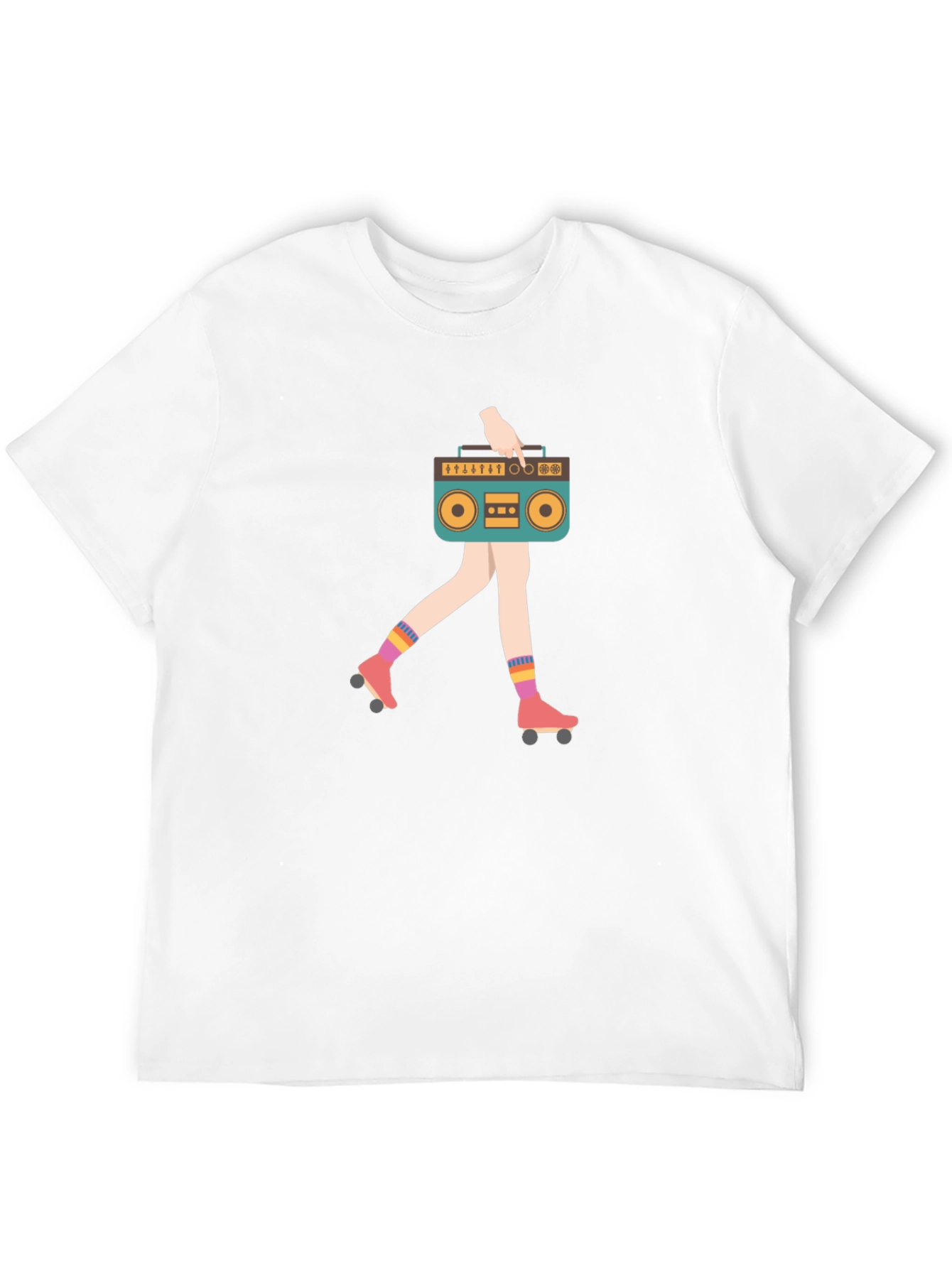 Retro Boombox Roller Skate T-Shirt