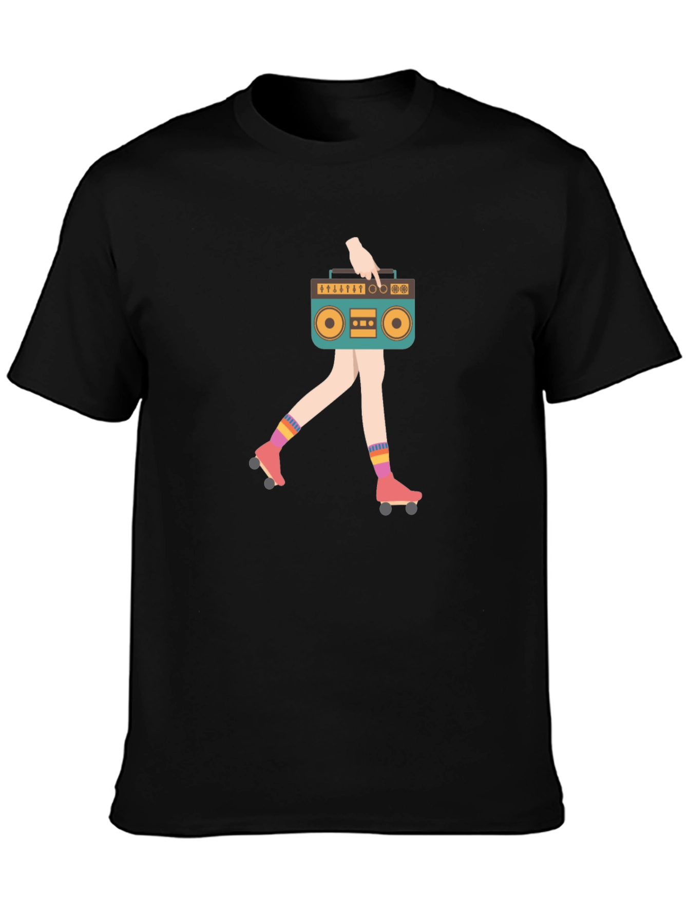 Retro Boombox Roller Skate T-Shirt