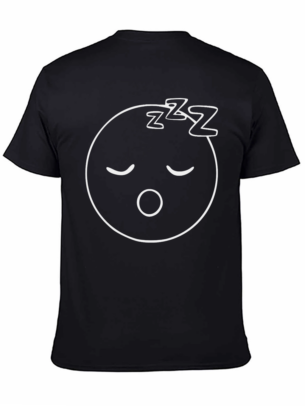 Sleepy Face Graphic Tee - Comfortable Black T-Shirt