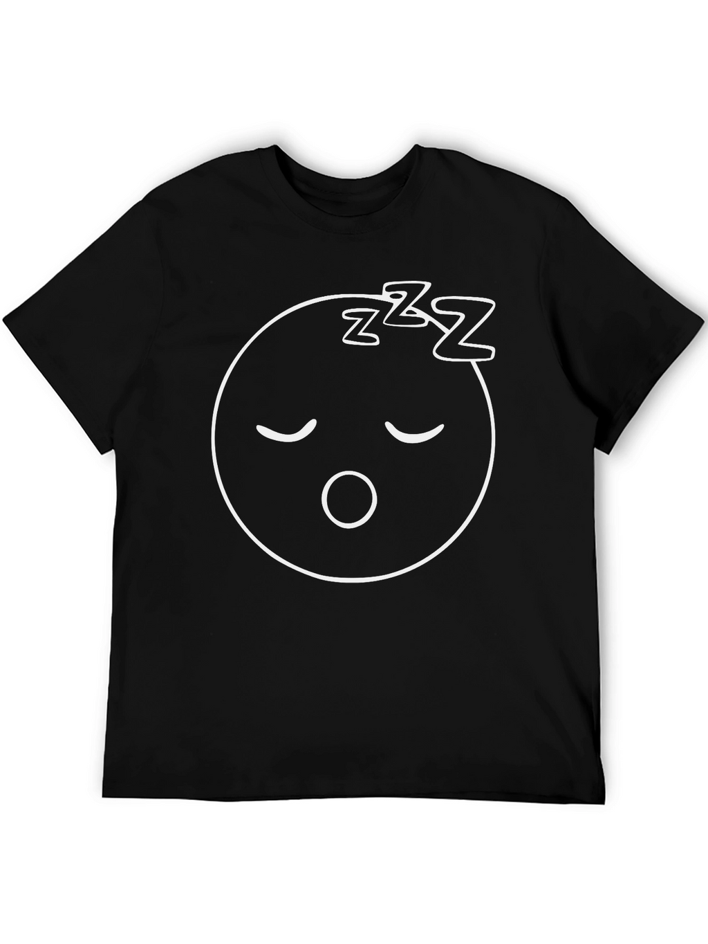 Sleepy Face Graphic Tee - Comfortable Black T-Shirt