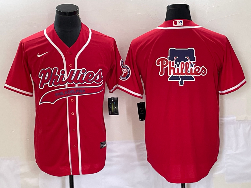 Men's Philadelphia Phillies Red Replica Team Jerseys Joint Edition