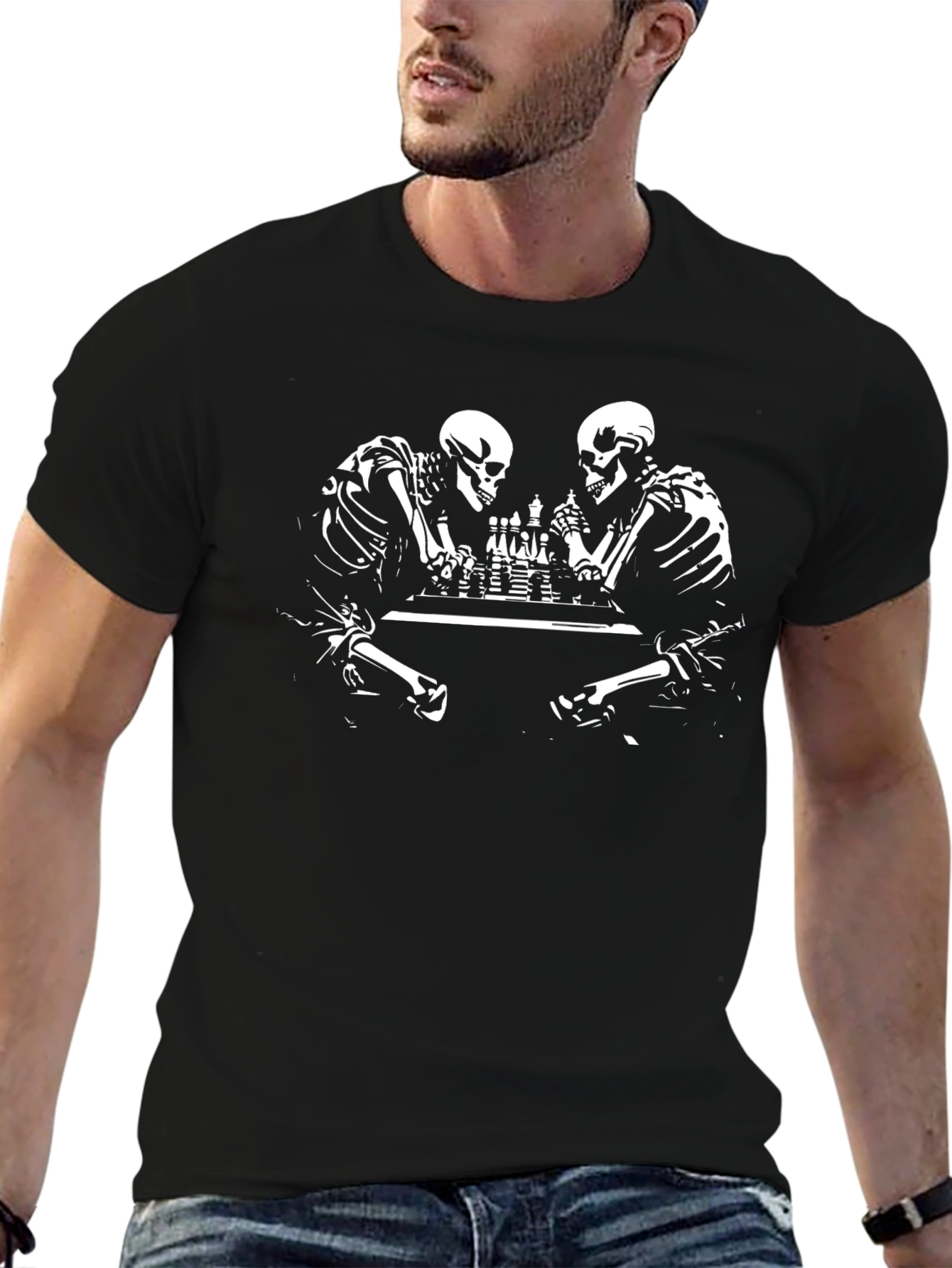 Skeletal Chess T-Shirt - Life vs. Death Tee
