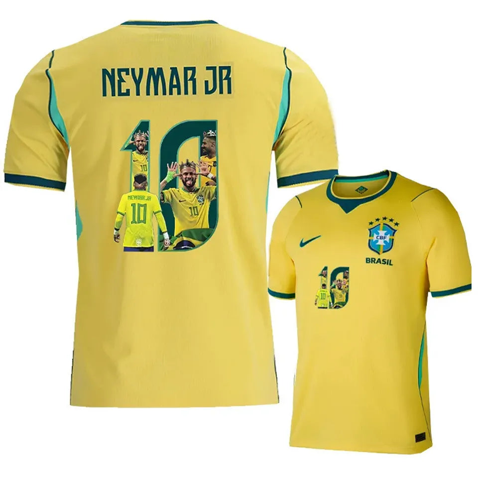 NEYMAR JR #10 Brazil 1:1 Quality Home Yellow Fans Soccer Jersey 2026/27 ★★ Front