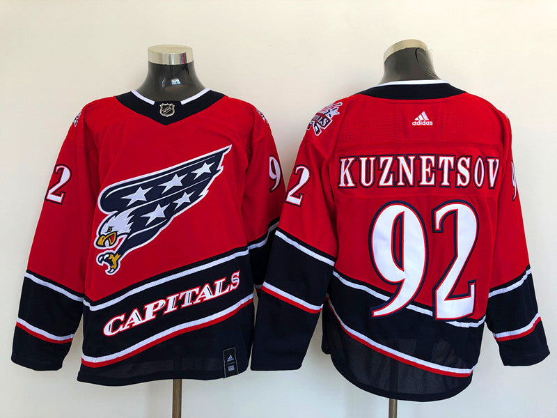 Men's Washington Capitals Evgeny Kuznetsov #92 Red Player Game Jerseys