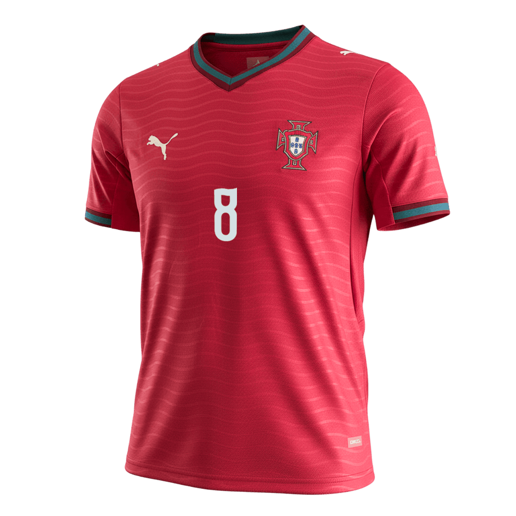 B.FERNANDES#8 Portugal Home Soccer Jersey World Cup 2026 Red Back