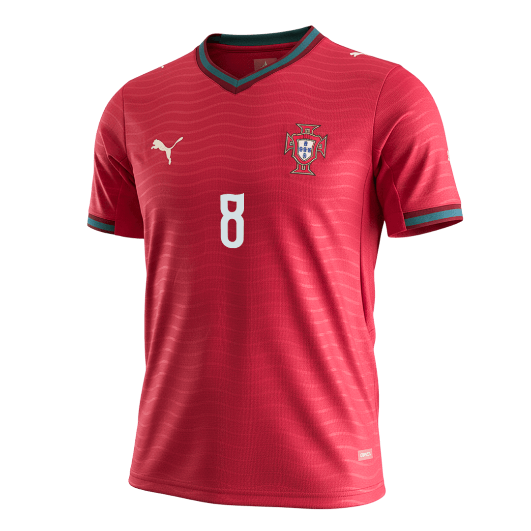 B.FERNANDES#8 Portugal Home Soccer Jersey World Cup 2026 Red Back