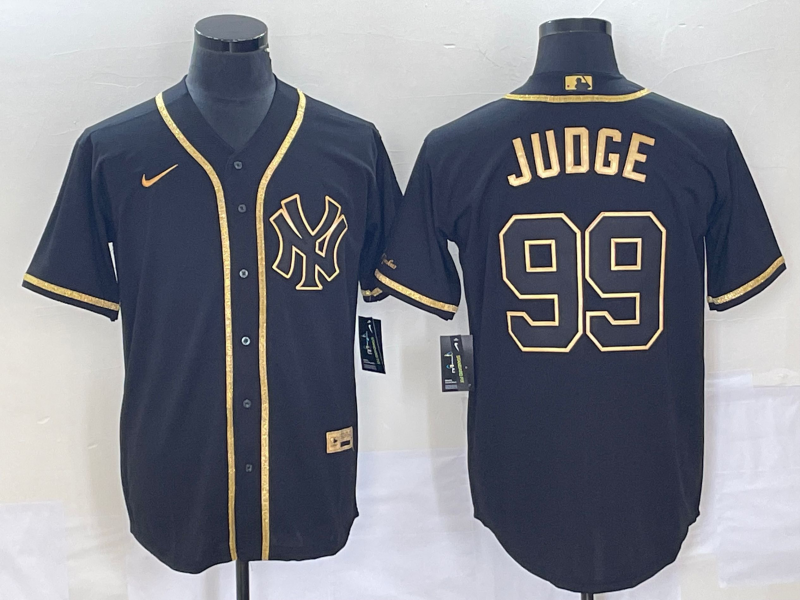 Men's New York Yankees Aaron Judge #99 Black Stitched Jerseys