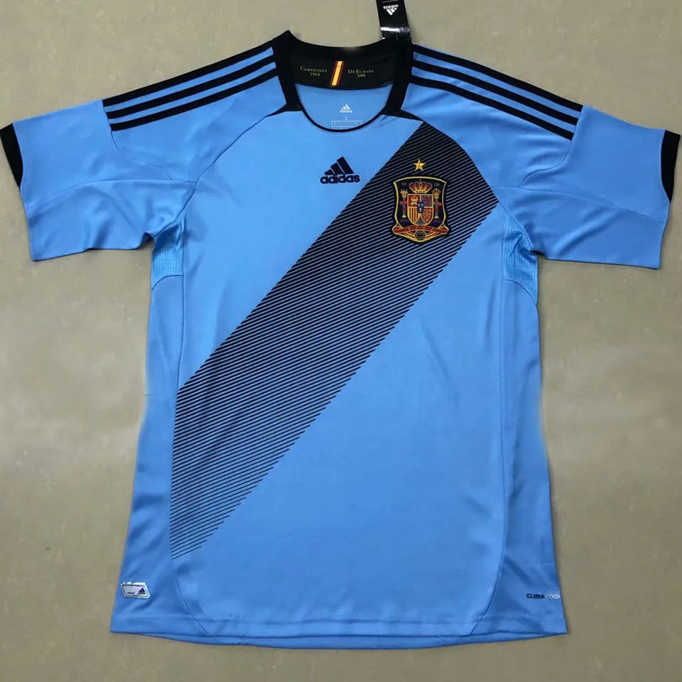 2012 Spain Away Blue Retro Soccer Jersey Front