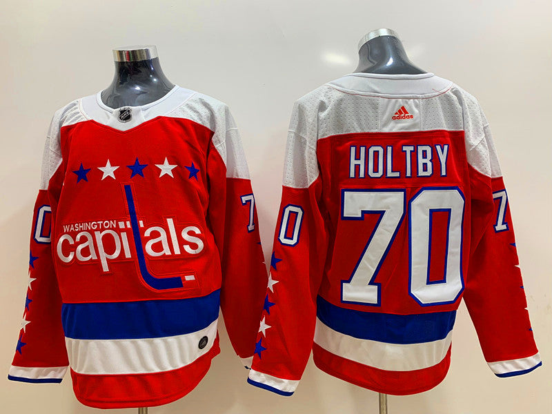Men's Washington Capitals Braden Holtby #70 Red Breakaway Home Jerseys