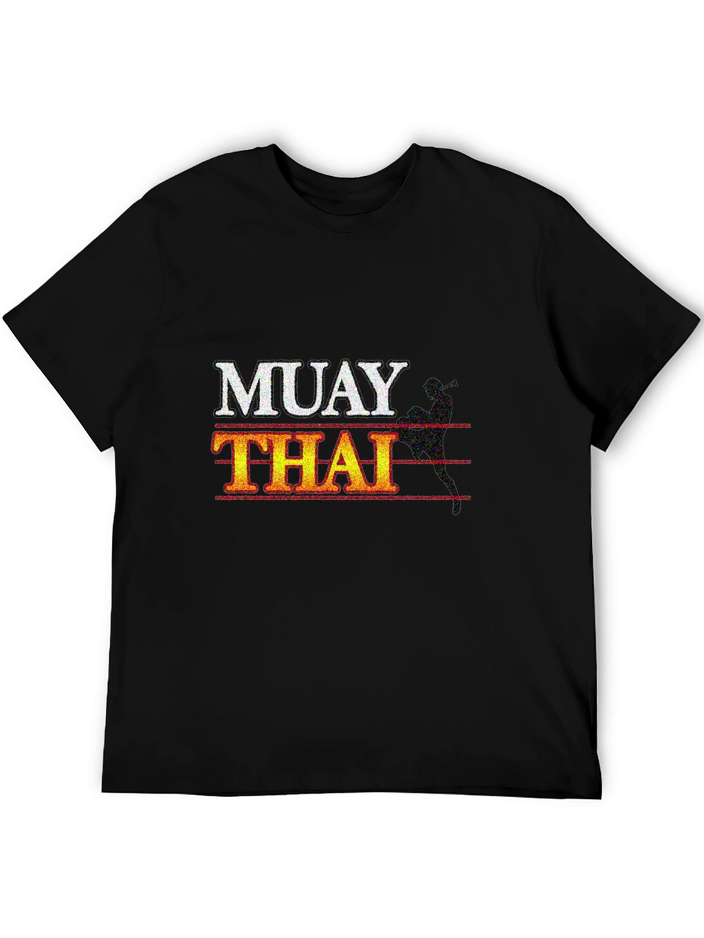 Muay Thai Graphic Print Black T-Shirt