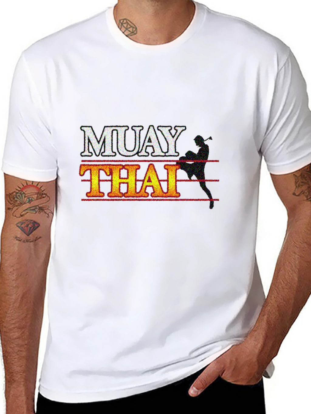 Muay Thai Graphic Print Black T-Shirt